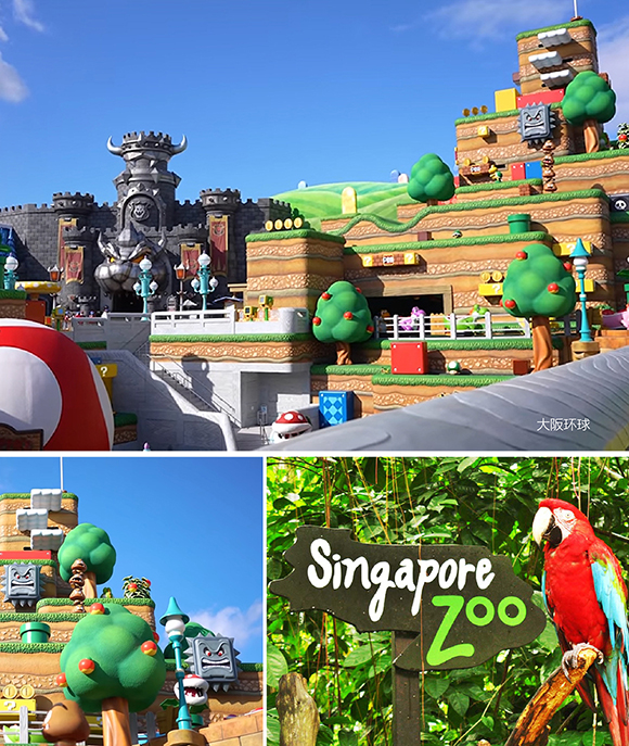 (shanghai disneyland, Tokyo disneyland, hongkong disneyland)：上海迪士尼乐园城堡、上海迪士尼TOY STORY、上海迪士尼动物疯狂城 ZOOTOPIA、香港迪士尼乐园城堡 、香港迪士尼冰雪世界FROZEN、东京迪士尼美女与野兽BEAUTY & THE BEAST、东京迪士尼Fantasy springs